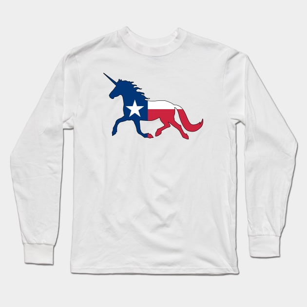 Texas Unicorn Long Sleeve T-Shirt by Wickedcartoons